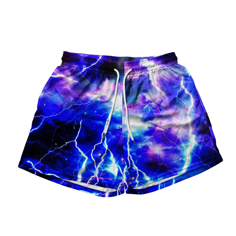 Blue Lightning Mesh Short