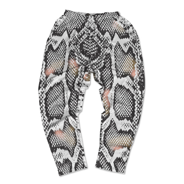 White Snake Skin Muscle Pants