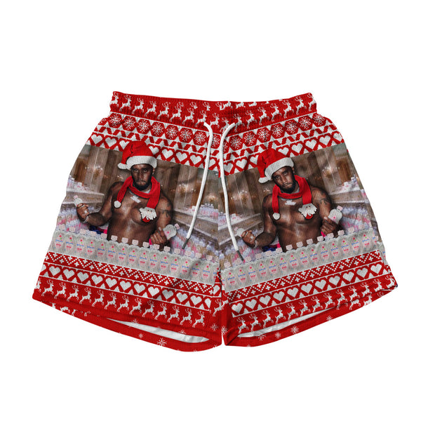 Diddy Oil Christmas Mesh Shorts