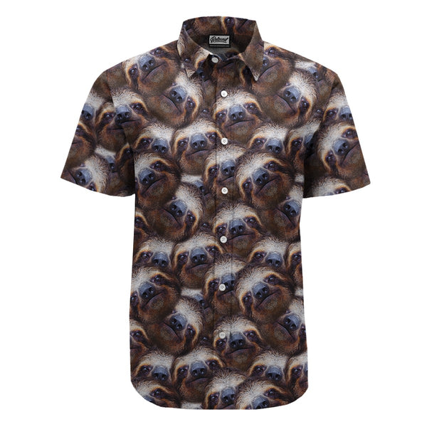 Sloth All Over Face Button Up