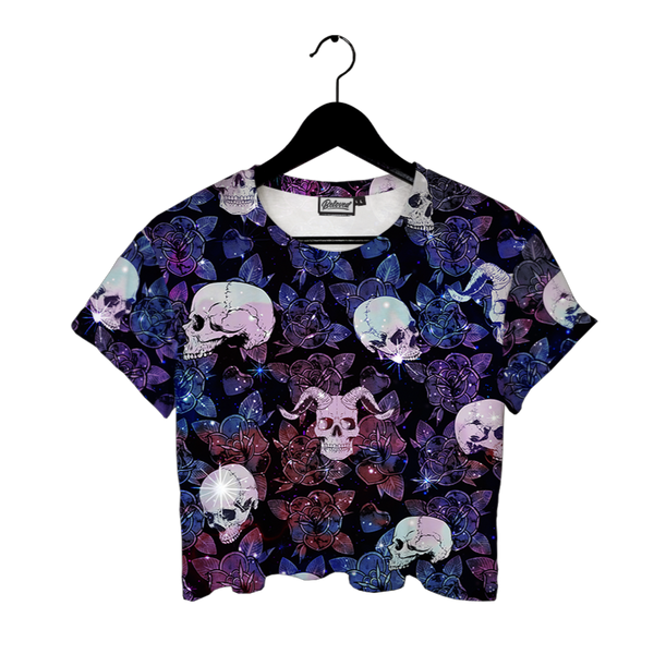 Skull and Roses Crop Tee