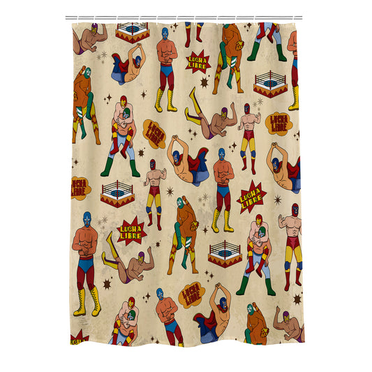 Lucha Libre Pattern Shower Curtain