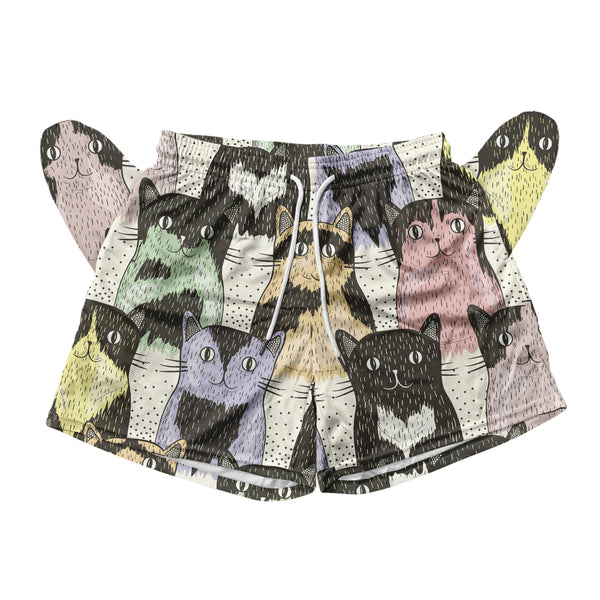 Doodle Cats Mesh Shorts