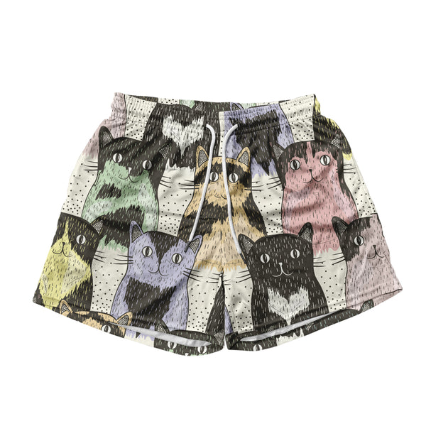 Doodle Cats Mesh Shorts