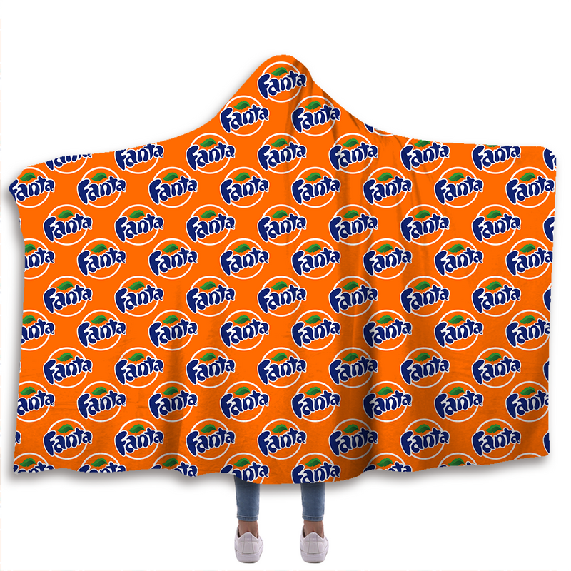 Fanta Pattern Hooded Blanket