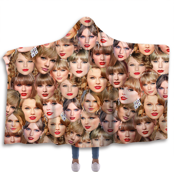 Taylor Allover Face Hooded Blanket