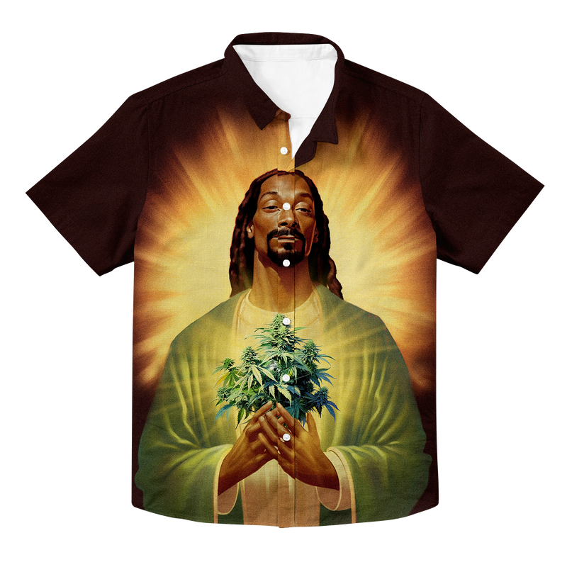 Snoop Jesus Hawaiian Button Up