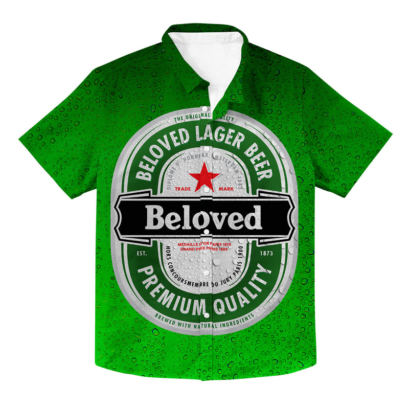 Beloved Lager Beer Hawaiian Button Up