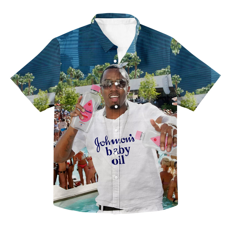 Baby Oil Party Hawaiian Button Up