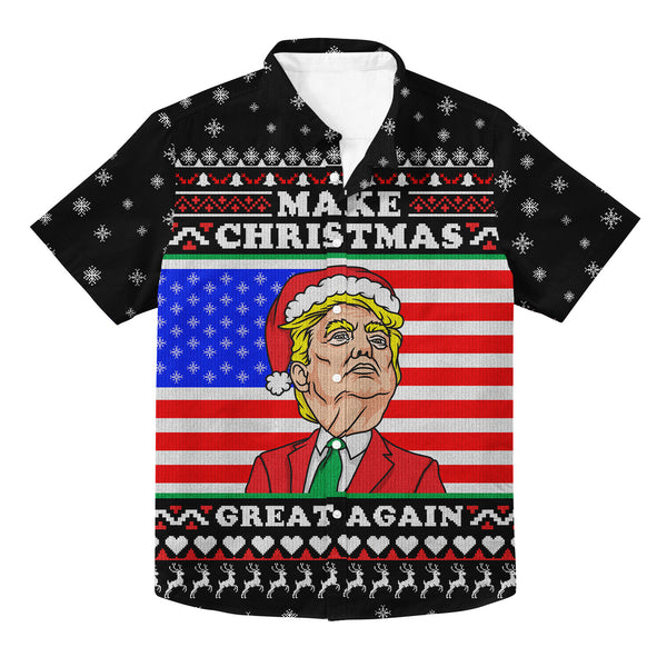 Make Christmas  Great Again Hawaiian Button Up