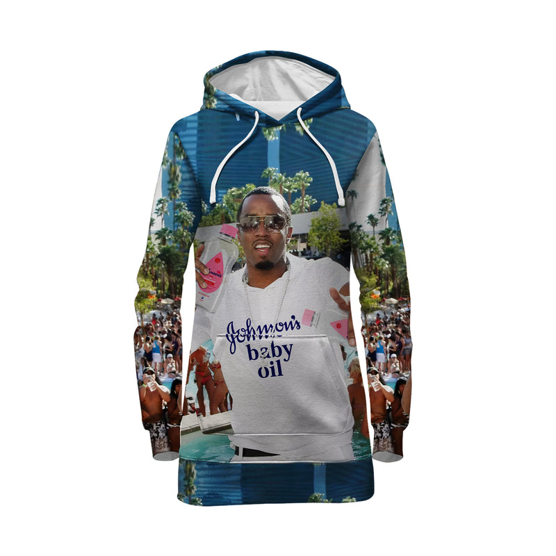 Baby Oil Party Hoodie Dress