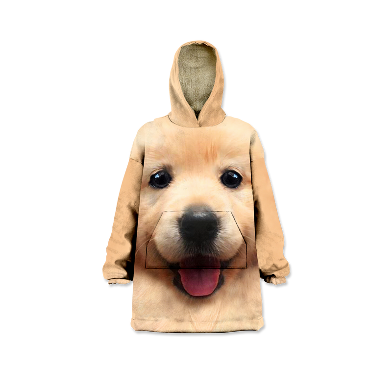 Puppy Dog Eyes Kids Blanket Hoodie