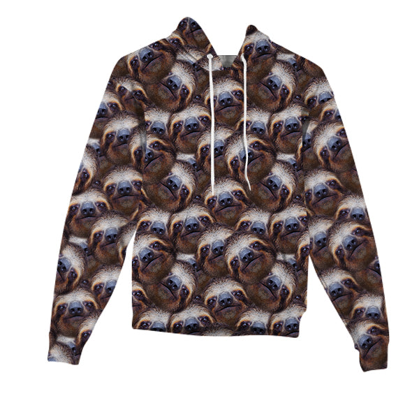 Sloth All Over Face Kids Hoodie