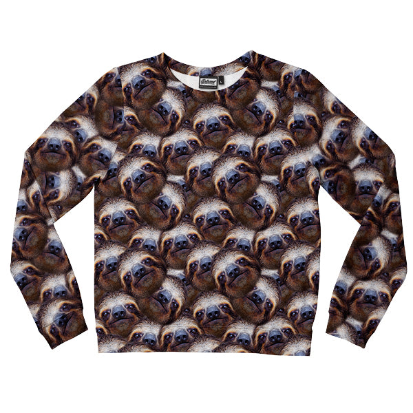 Sloth All Over Face Kids Sweatshirt