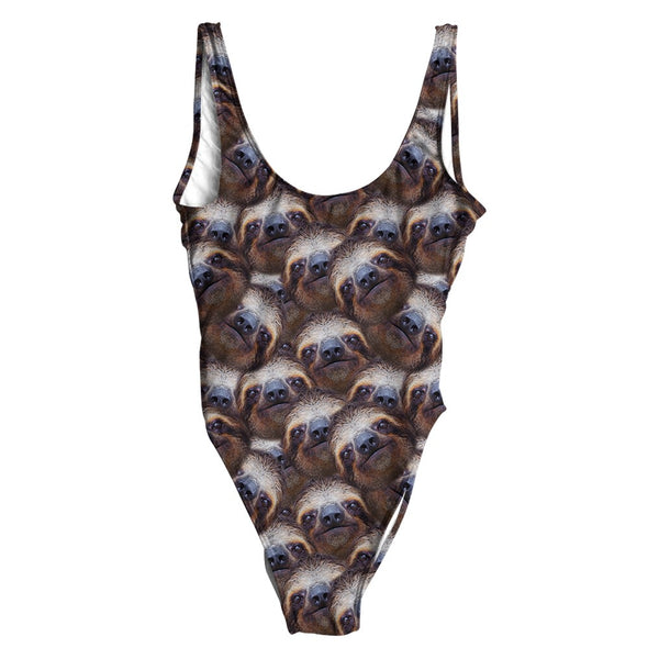 Sloth All Over Face Swimsuit - Regular