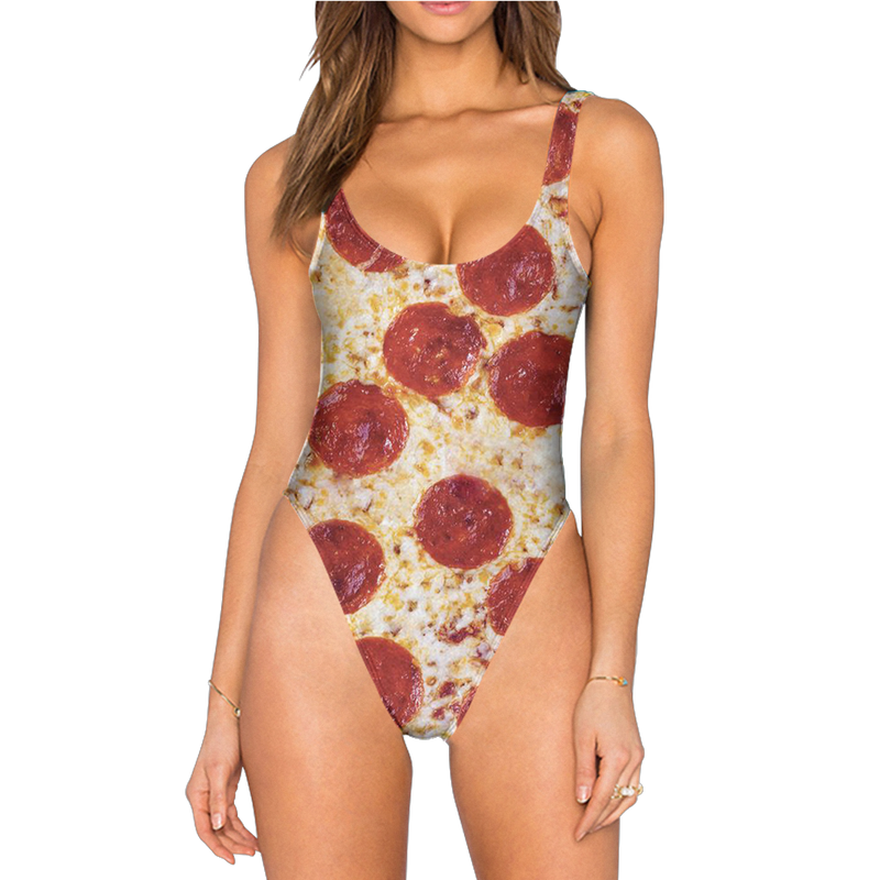 Pizza Swimsuit - High Legged