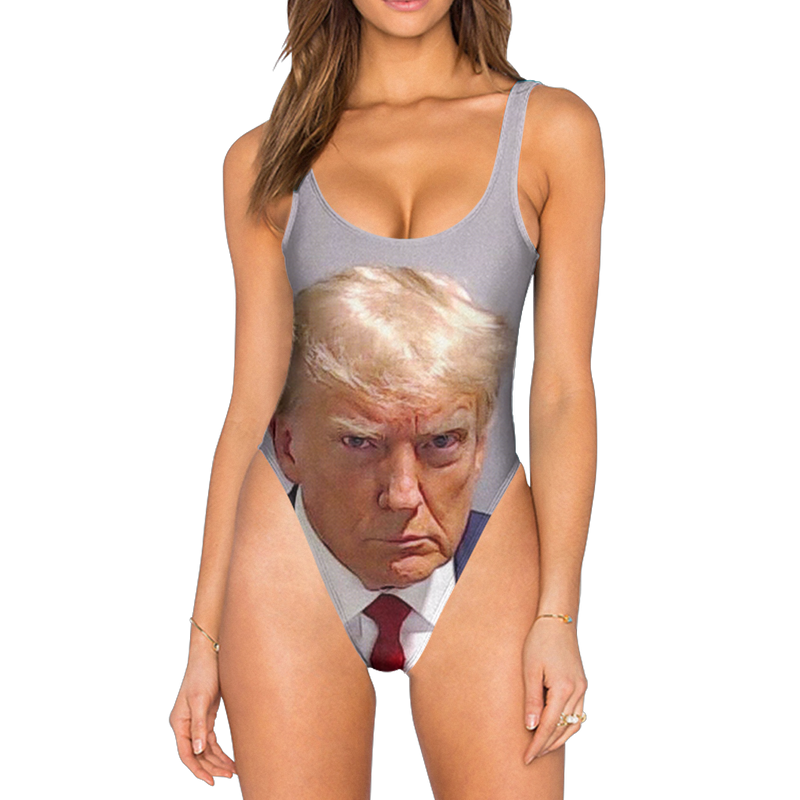 Trump Mugshot Swimsuit - High Legged