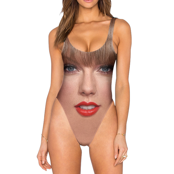 Taylor's Face Swimsuit - High Legged