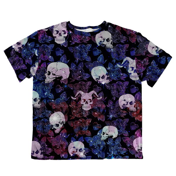 Skull and Roses Oversized Tee