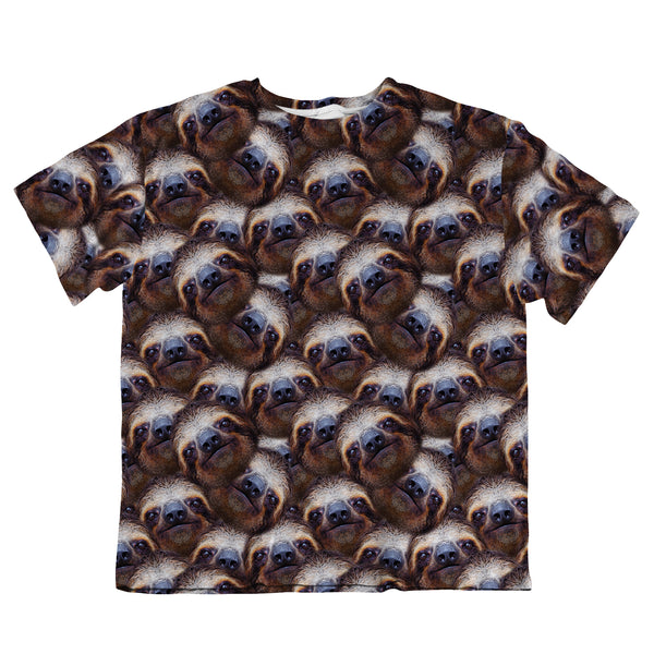 Sloth All Over Face  Oversized Tee