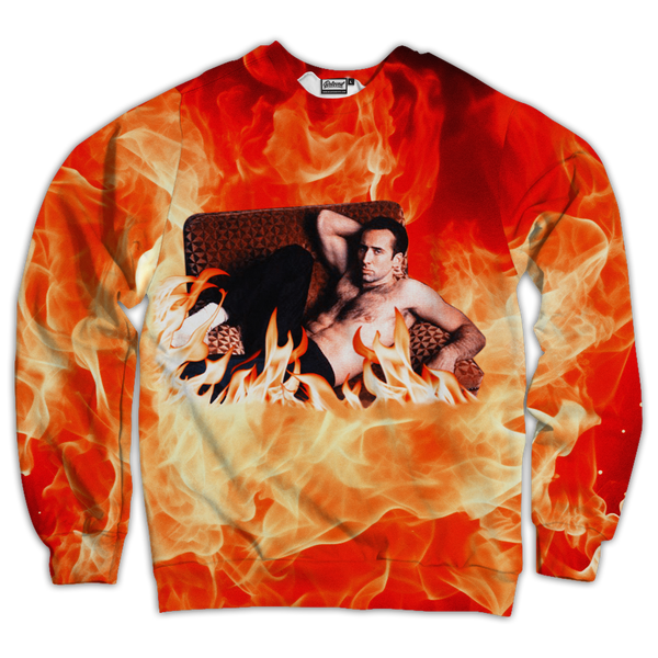 Nicolas Cage On Fire Unisex Sweatshirt