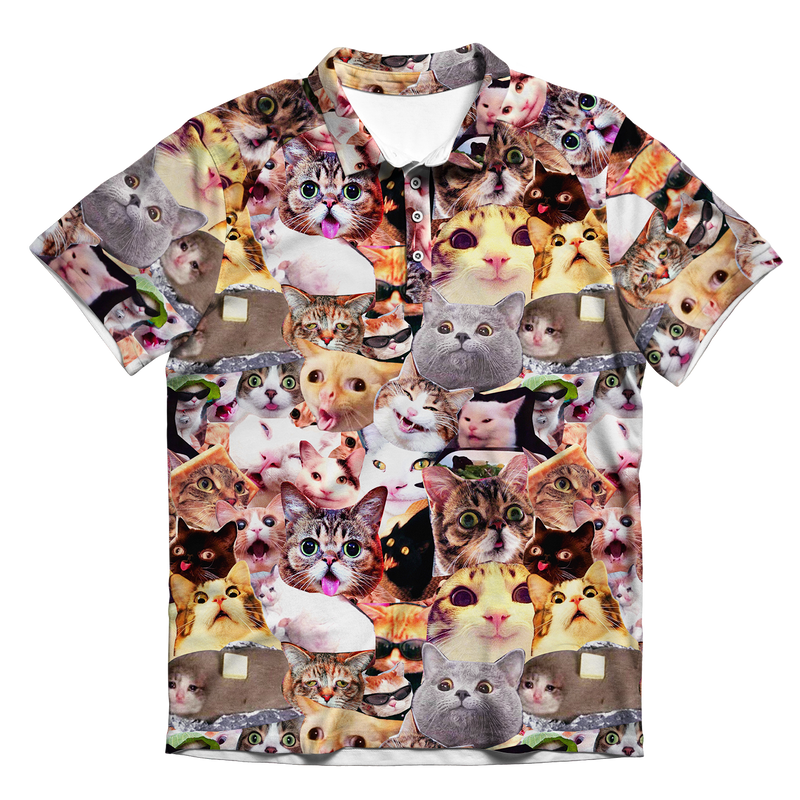 Cats Meme Face Men's Polo Shirt