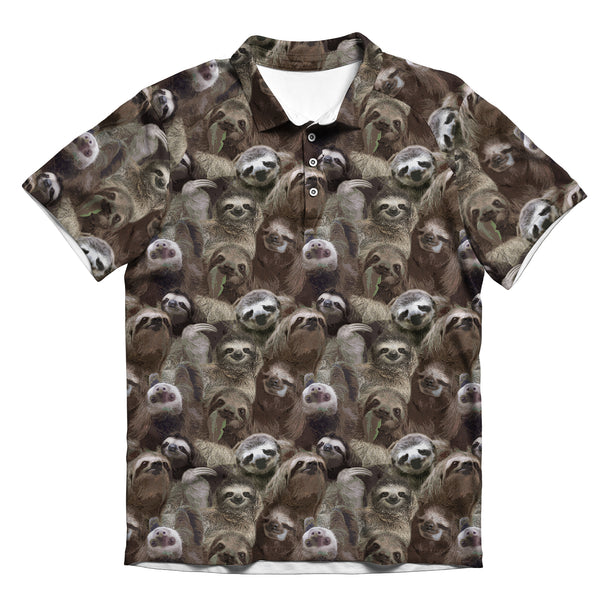 Sloth Pattern Men's Polo Shirt