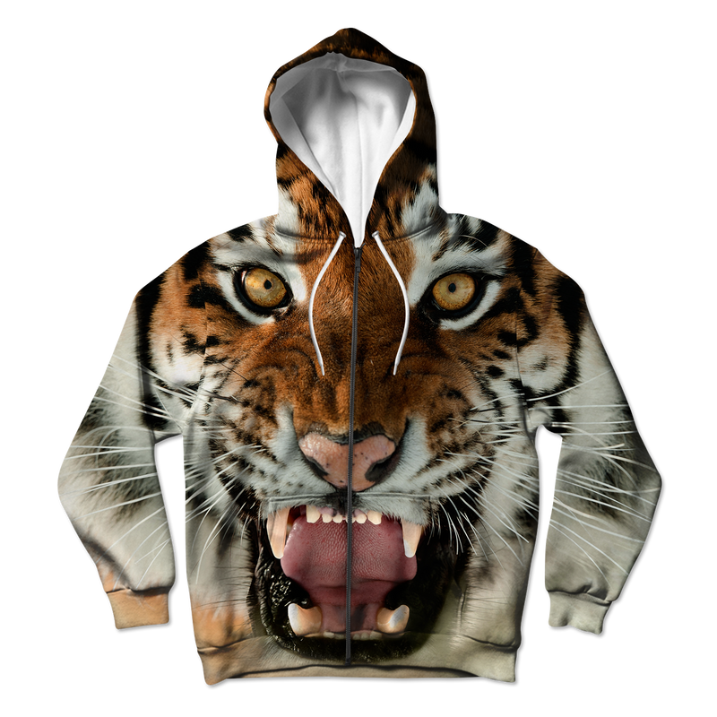 Tiger Unisex Hoodie Zipup