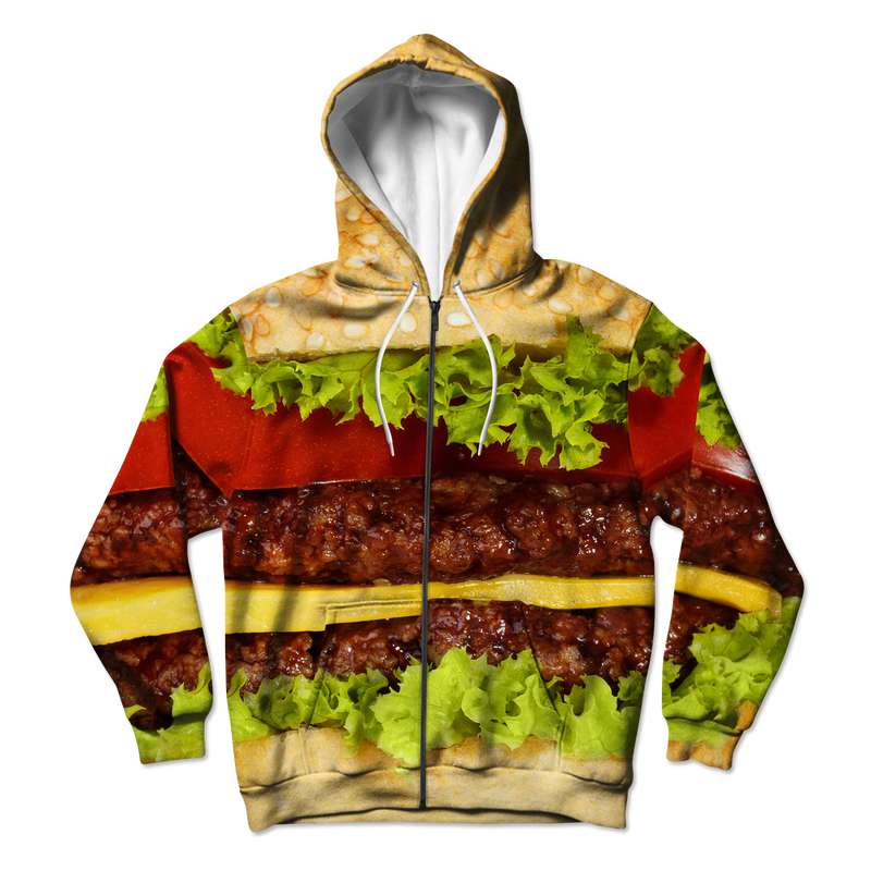 Burger Unisex Zip Up Hoodie