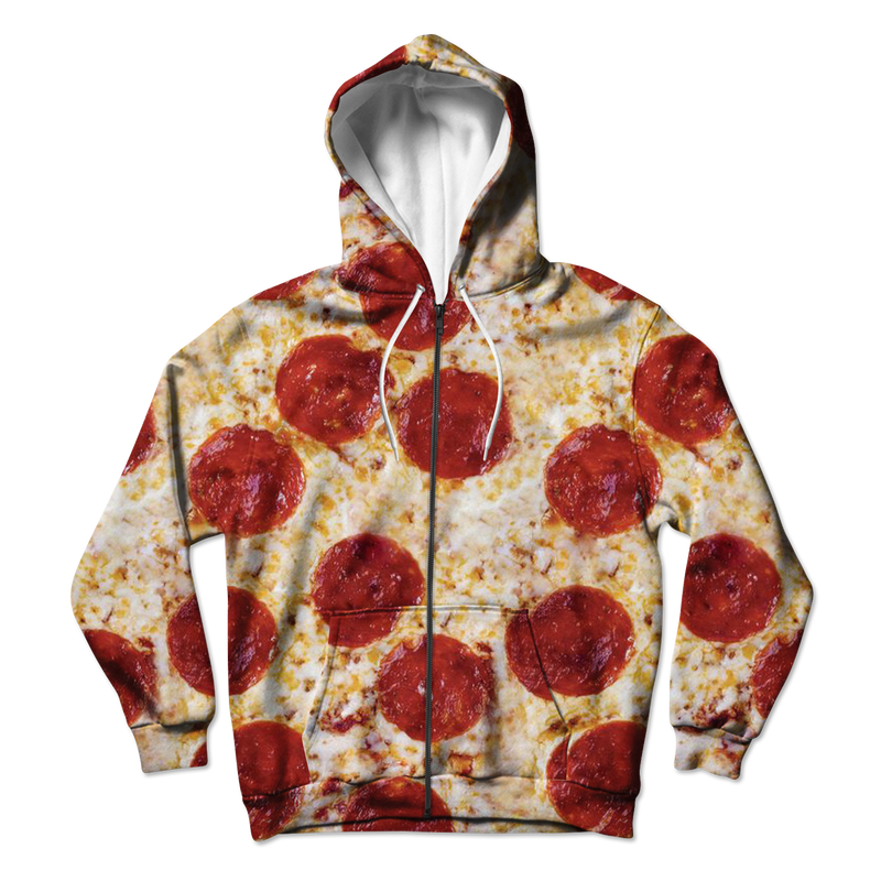 Pizza Unisex Hoodie Zipup