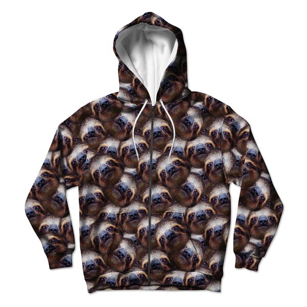 Sloth All Over Face Unisex Hoodie Zipup