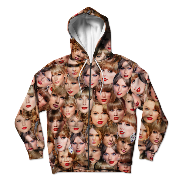 Taylor Allover Face Unisex Hoodie Zipup