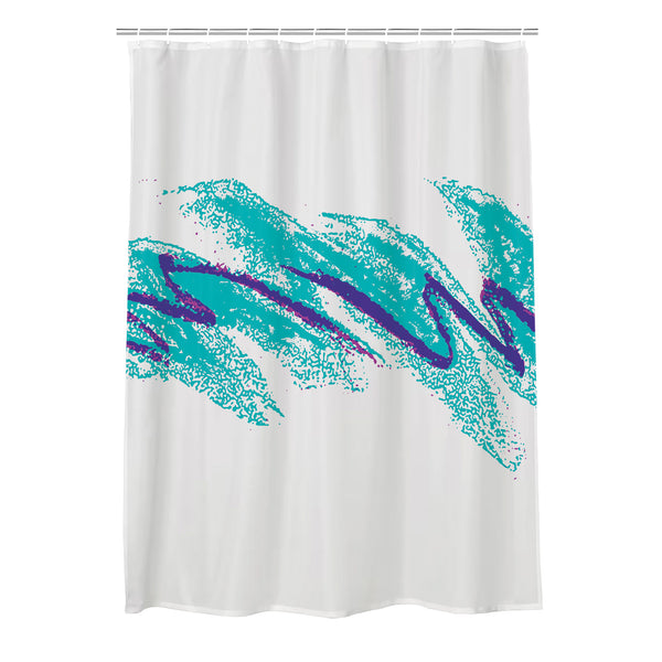 90s Swoosh Shower Curtain