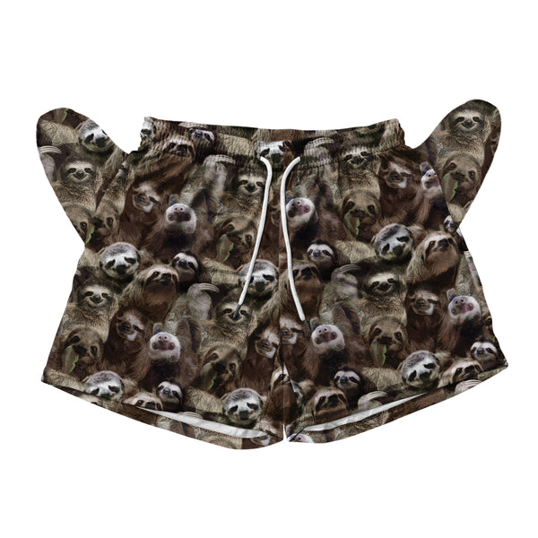 Sloth Pattern Mesh Shorts