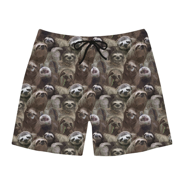 Sloth Pattern Swim Trunks