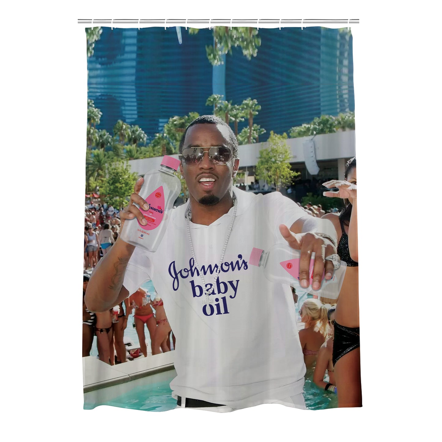 Baby Oil Party Shower Curtain