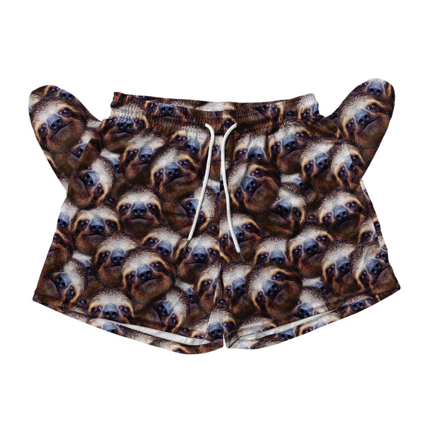 Sloth All Over Face Mesh Shorts