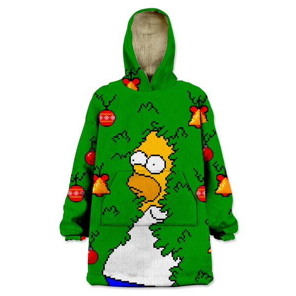 Homer Gone Christmas Wearable Blanket Hoodie