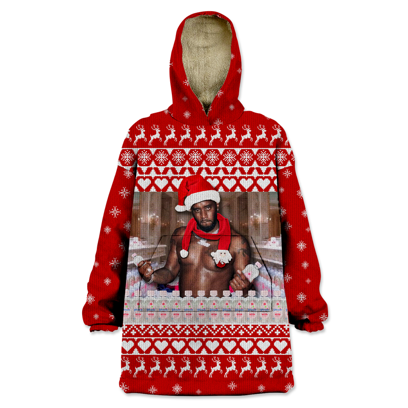 Diddy Oil Christmas Wearable Blanket Hoodie