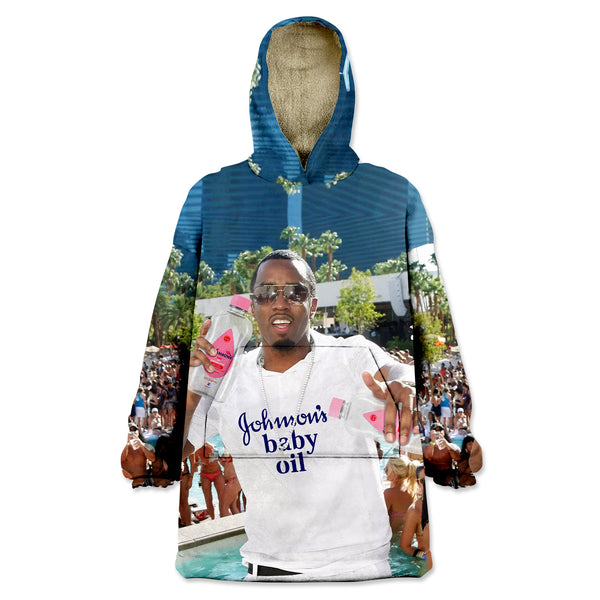 Baby Oil Party Wearable Blanket Hoodie