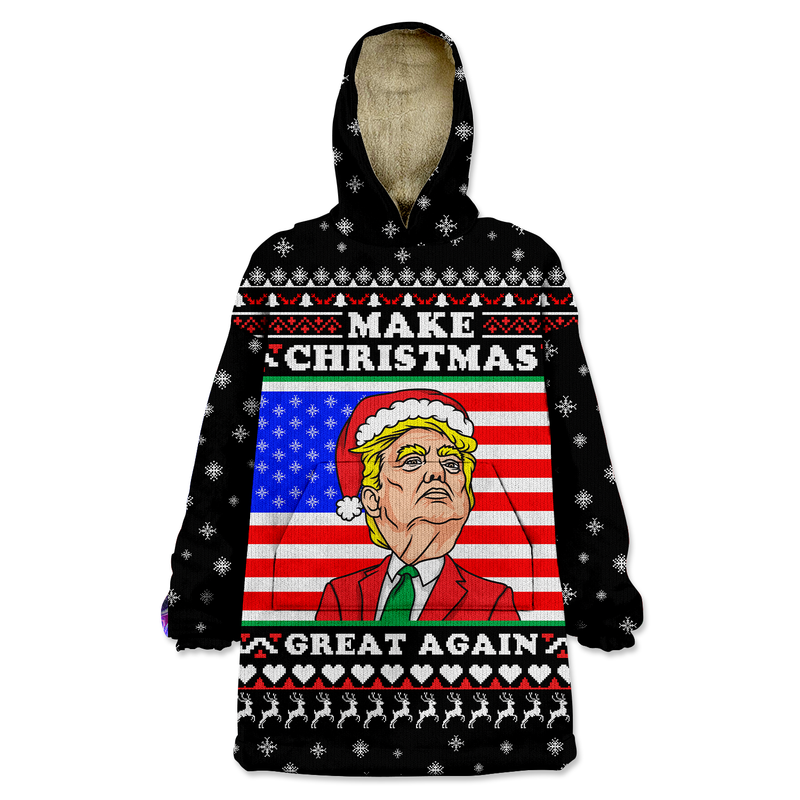 Make Christmas  Great Again Wearable Blanket Hoodie