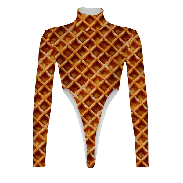 Beloved Waffle Turtleneck Long Sleeve Jumpsuit