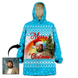 Custom Christmas Greeting Wearable Blanket Hoodie