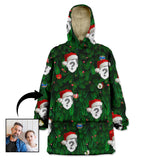 Custom Christmas Tree Wearable Blanket Hoodie