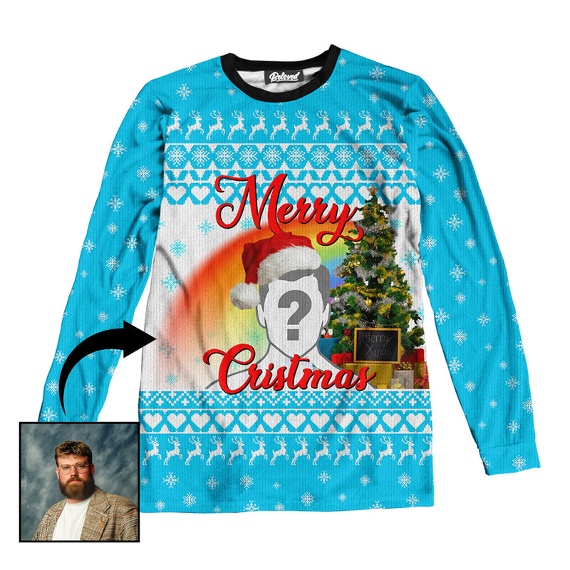 Custom Christmas Greeting Unisex Long Sleeve Tee