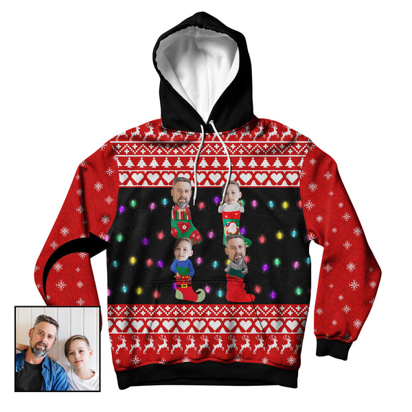 Custom Christmas Socks Unisex Hoodie