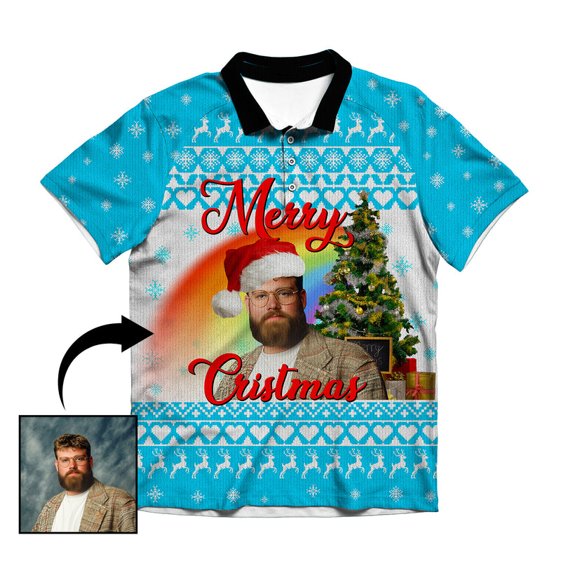 Custom Christmas Greeting Men's Polo Shirt