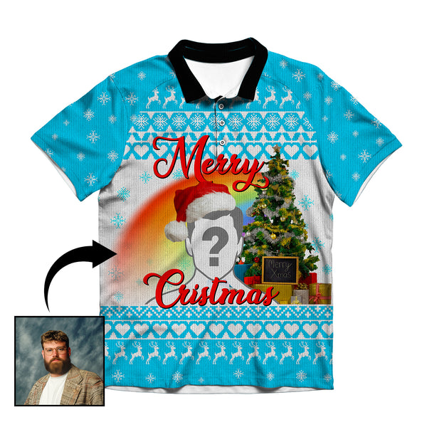 Custom Christmas Greeting Men's Polo Shirt