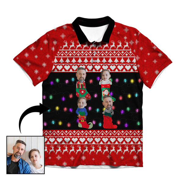 Custom Christmas Socks Men's Polo Shirt