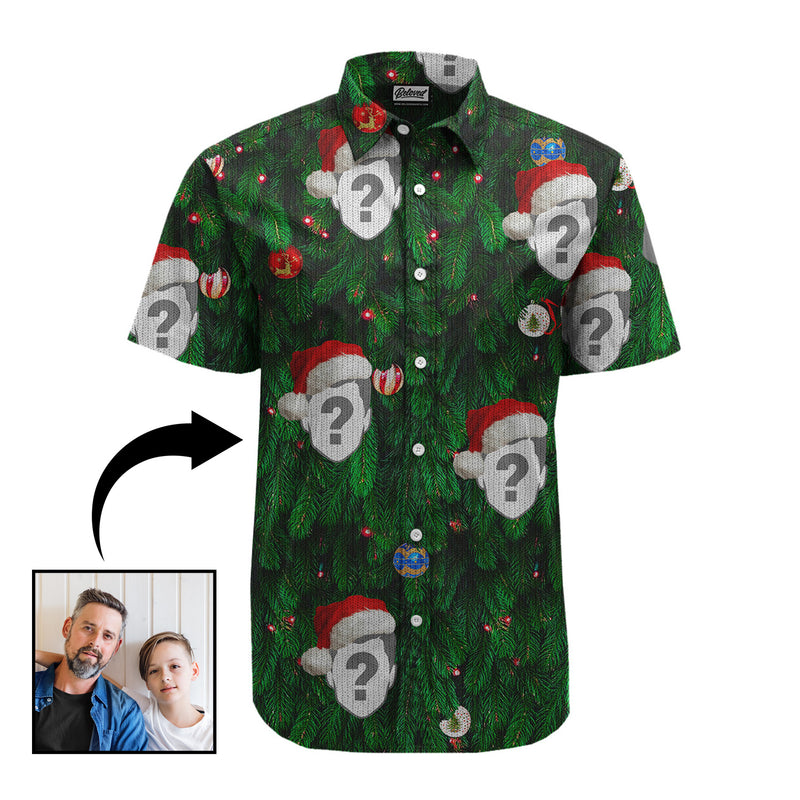 Custom Christmas Tree Button Up